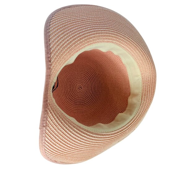 Magid Hats Rolled Wide Brim Sun Hat Pink Ombre Straw Ponytail Hair Bun Notch - Picture 7 of 10